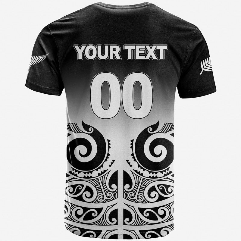 Custom Personalised New Zealand Rugby T Shirt - Maori Manaia Black Style