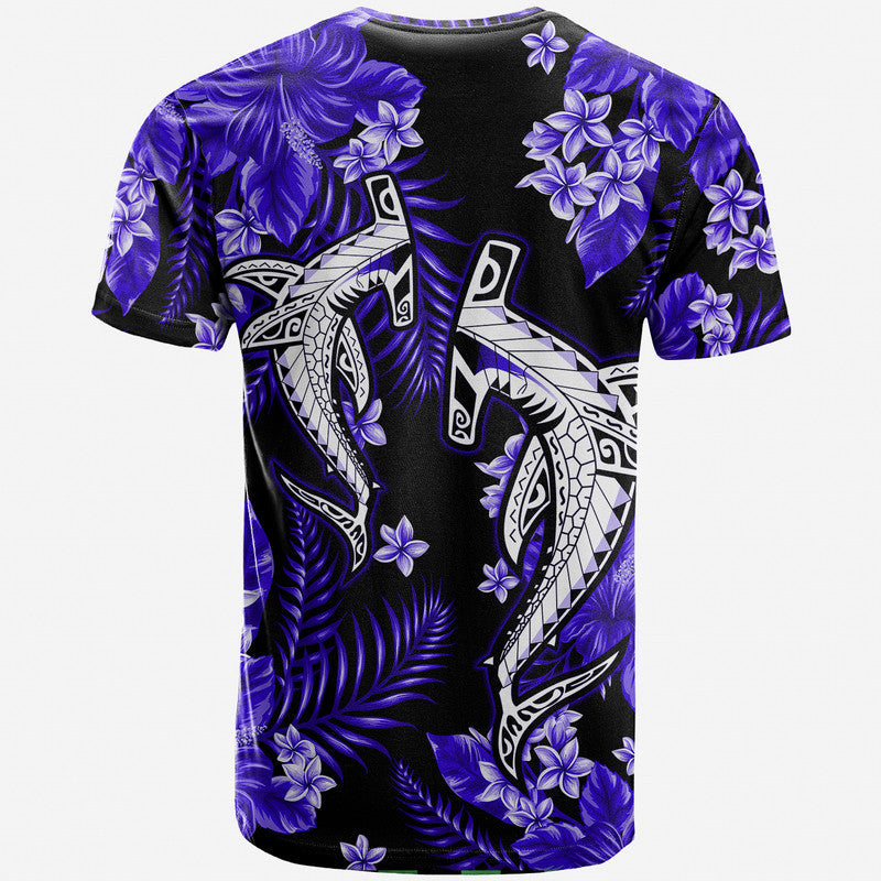 Hawaii Summer Colorful Shark T Shirt Dark Blue