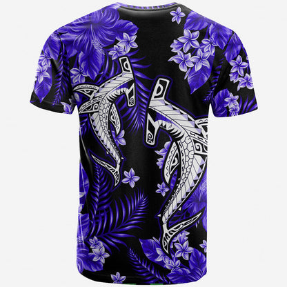 Hawaii Summer Colorful Shark T Shirt Dark Blue