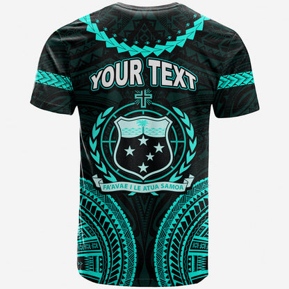 Custom Personalised Samoa Ula Nifo Tribal T Shirt Green Style