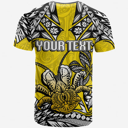 Custom Personalised Niue Uga T Shirt Tribal Patterns Yellow Style