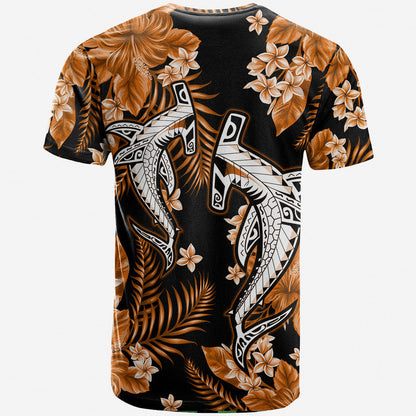 Hawaii Summer Colorful Shark T Shirt Orange
