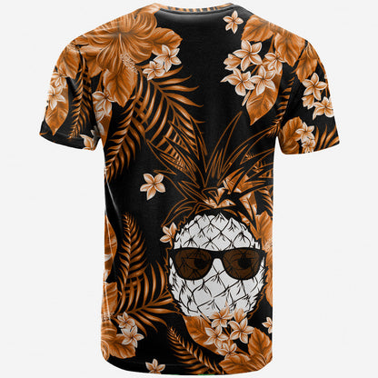 Hawaii Summer Colorful Pineapple T Shirt Orange