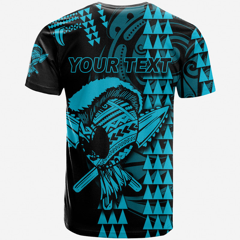 Custom Personalised Hawaii Polynesian Warrior Kakau T Shirt - Blue