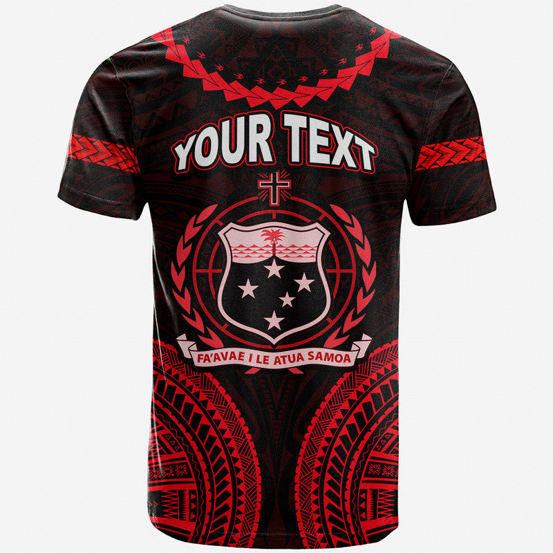 Custom Personalised Samoa Ula Nifo Tribal T Shirt Red Style