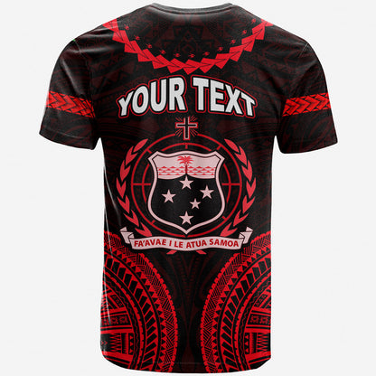 Custom Personalised Samoa Ula Nifo Tribal T Shirt Red Style