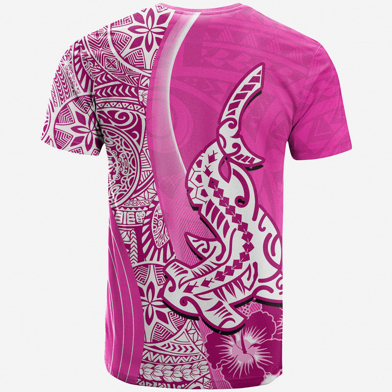 Hawaiian Shark Polynesian T Shirt Vibe Pink Style