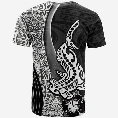Hawaiian Shark Polynesian T Shirt Vibe Black Style