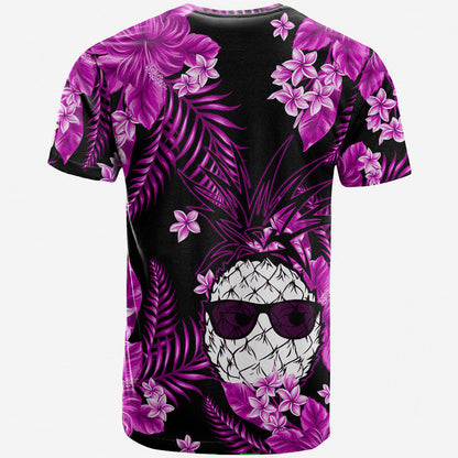 Hawaii Summer Colorful Pineapple T Shirt Purple
