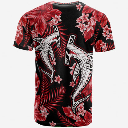 Hawaii Summer Colorful Shark T Shirt Red