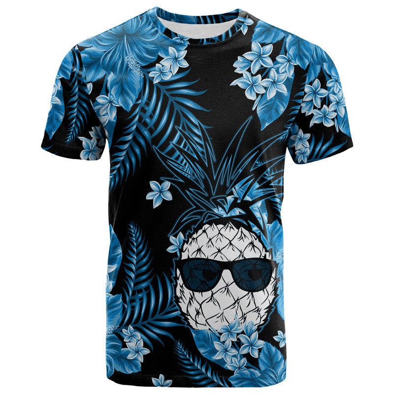 Hawaii Summer Colorful Pineapple T Shirt Light Blue