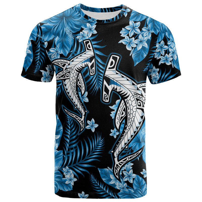 Hawaii Summer Colorful Shark T Shirt Light Blue