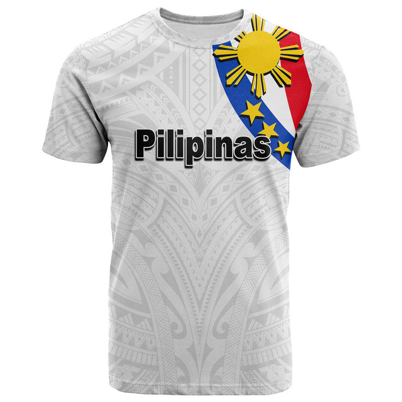 Custom Personalised Pilipinas T Shirt Simple Style - White