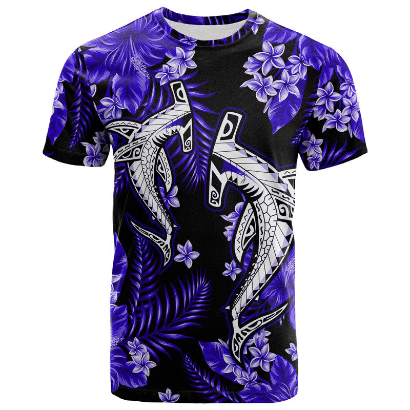 Hawaii Summer Colorful Shark T Shirt Dark Blue