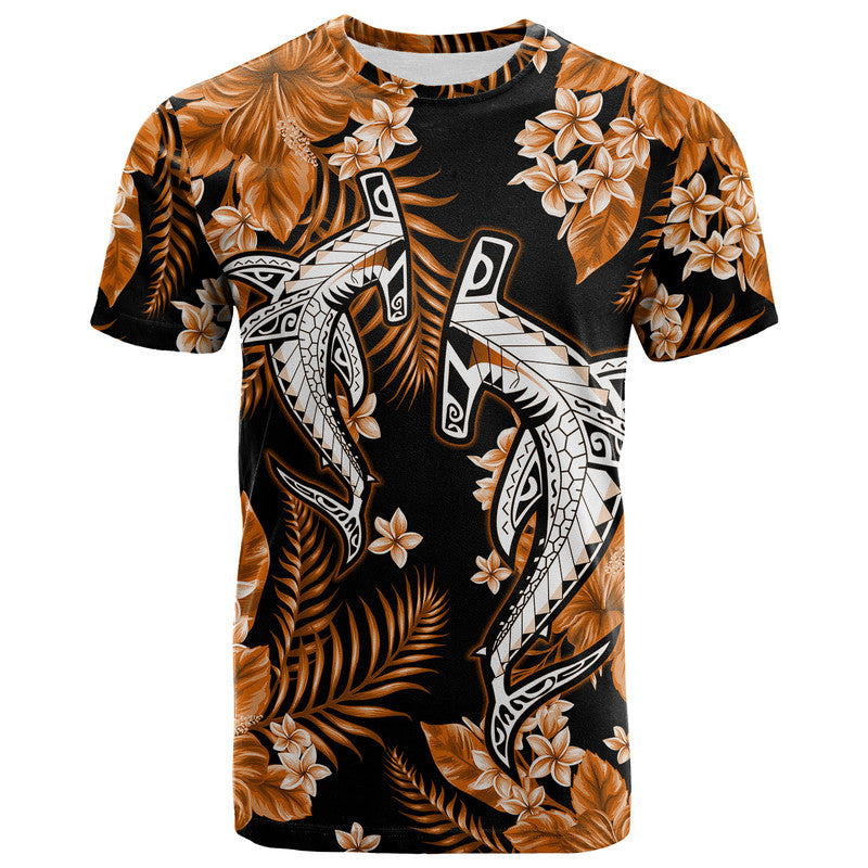 Hawaii Summer Colorful Shark T Shirt Orange