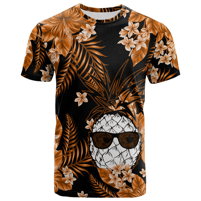 Hawaii Summer Colorful Pineapple T Shirt Orange