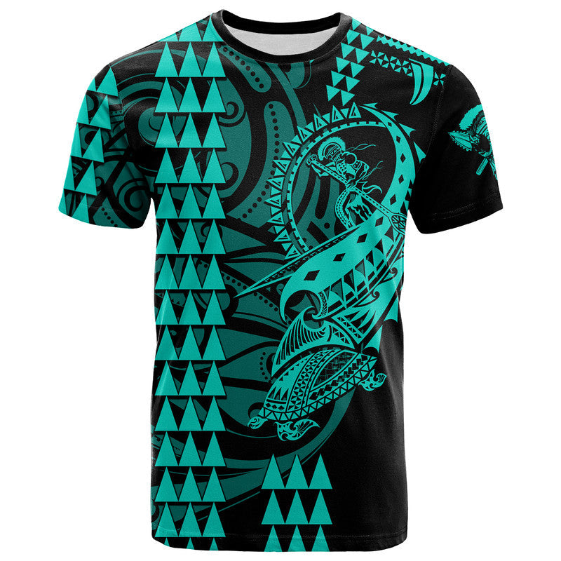 (Custom Personalised) Hawaii Polynesian Warrior Kakau T Shirt Green