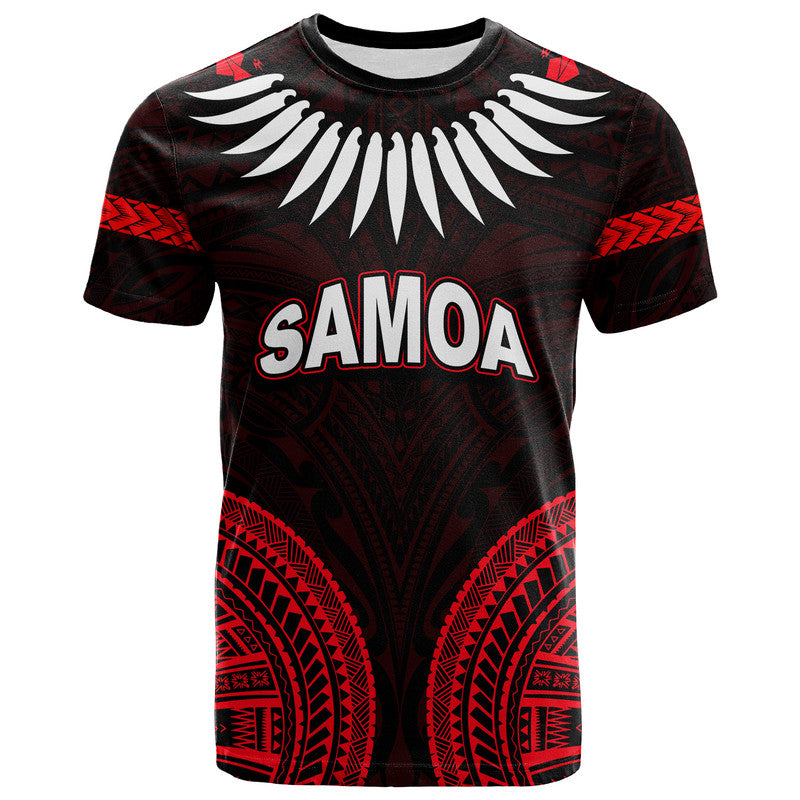 Custom Personalised Samoa Ula Nifo Tribal T Shirt Red Style