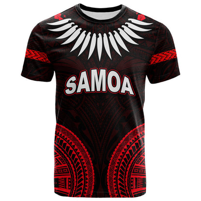 Custom Personalised Samoa Ula Nifo Tribal T Shirt Red Style