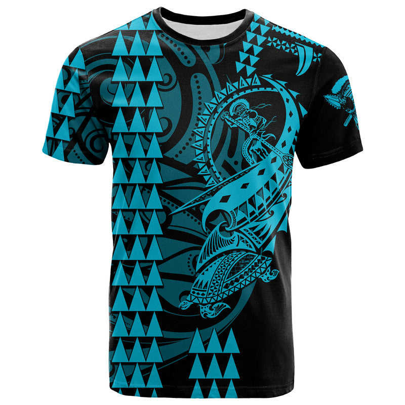 Custom Personalised Hawaii Polynesian Warrior Kakau T Shirt - Blue