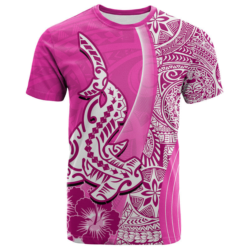 Hawaiian Shark Polynesian T Shirt Vibe Pink Style