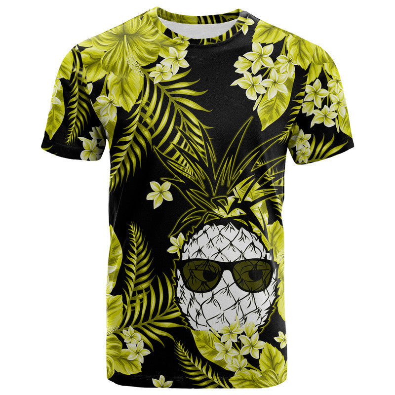 Hawaii Summer Colorful Pineapple T Shirt Yellow