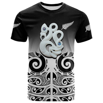 Custom Personalised New Zealand Rugby T Shirt - Maori Manaia Black Style
