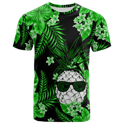 Hawaii Summer Colorful Pineapple T Shirt Green