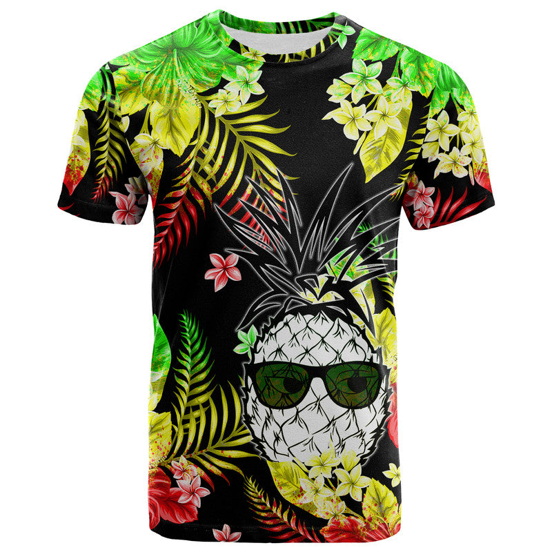 Hawaii Summer Colorful Pineapple T Shirt Reggage