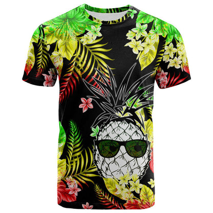 Hawaii Summer Colorful Pineapple T Shirt Reggage