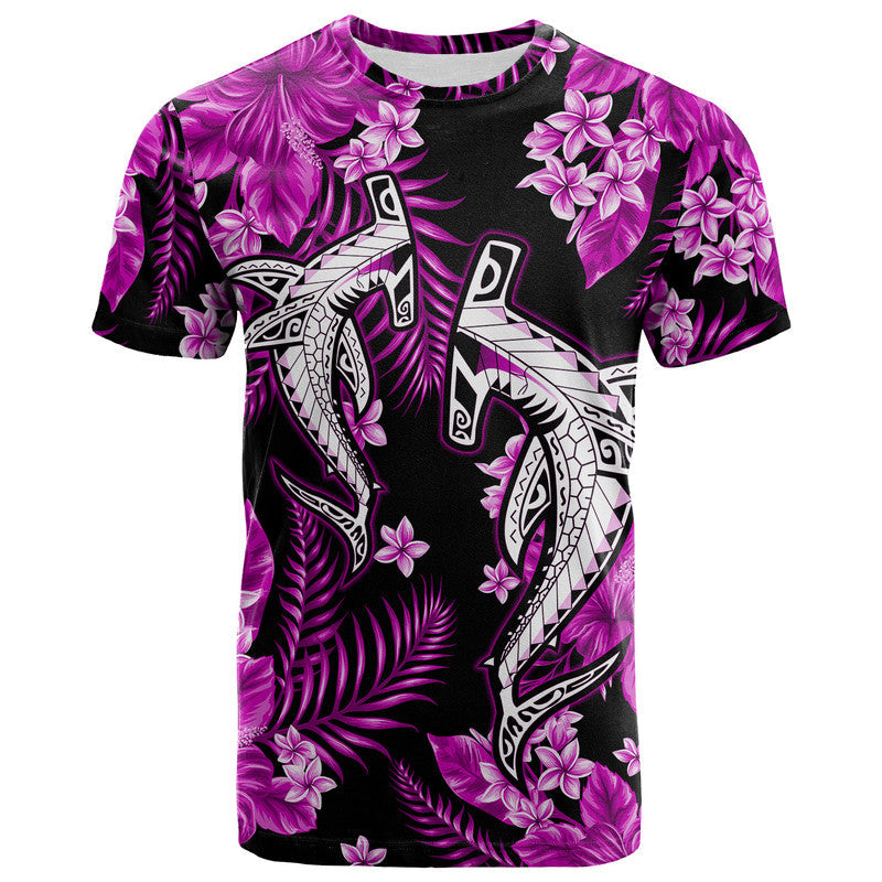 Hawaii Summer Colorful Shark T Shirt Purple