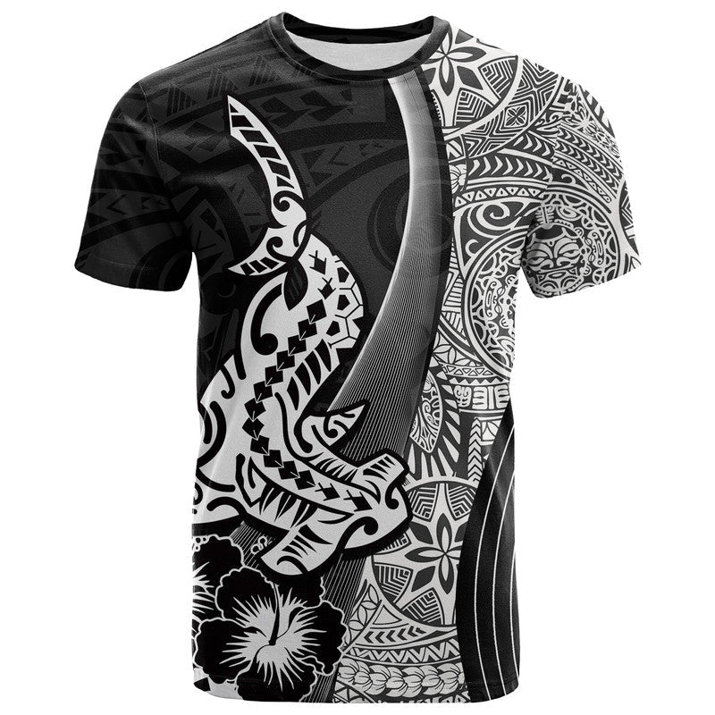 Hawaiian Shark Polynesian T Shirt Vibe Black Style