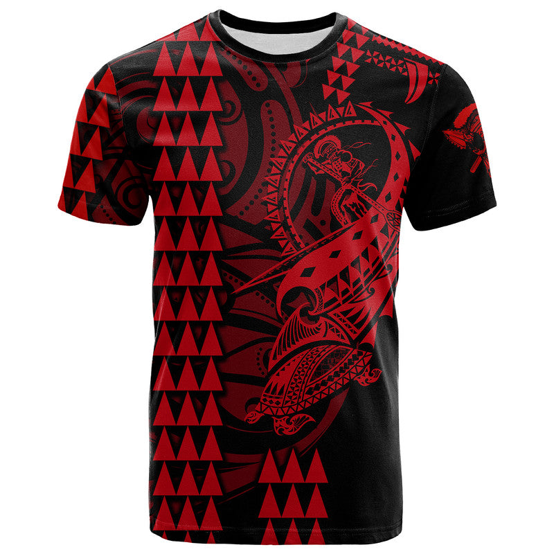 (Custom Personalised) Hawaii Polynesian Warrior Kakau T Shirt Red