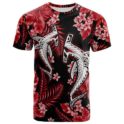 Hawaii Summer Colorful Shark T Shirt Red