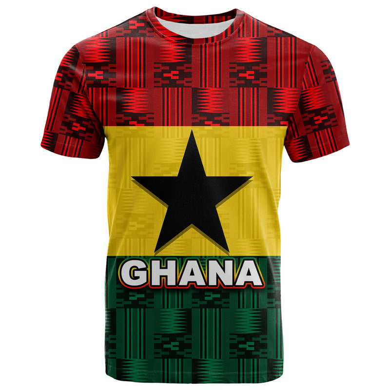 Custom Ghana Flag Mix Patterns T Shirt