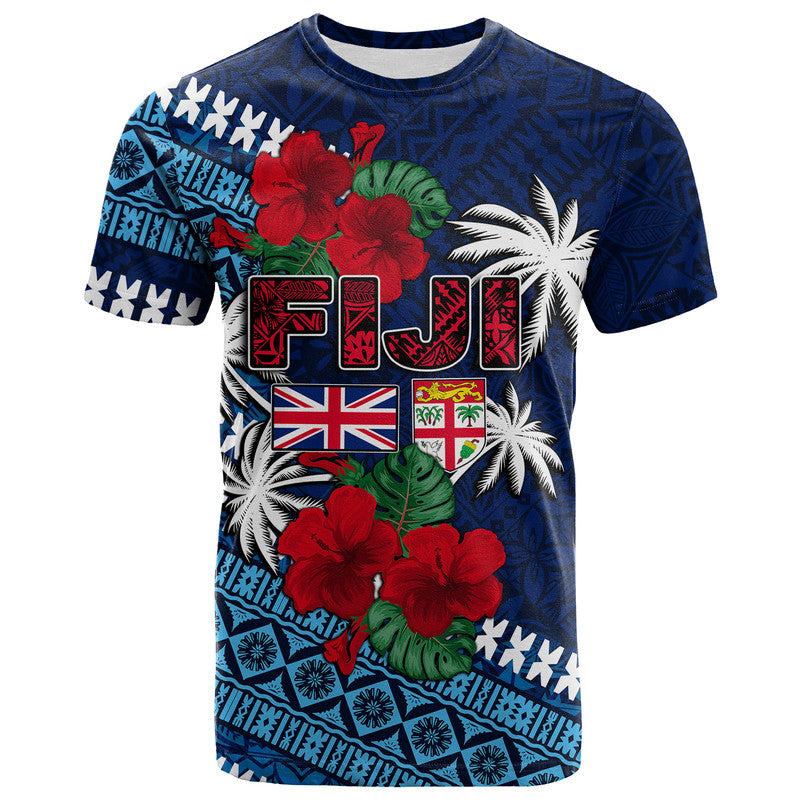 Fiji Patterns With Hibiscus T Shirt