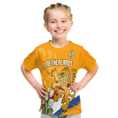Netherlands Football Flag Mix Tulip Flower T Shirt