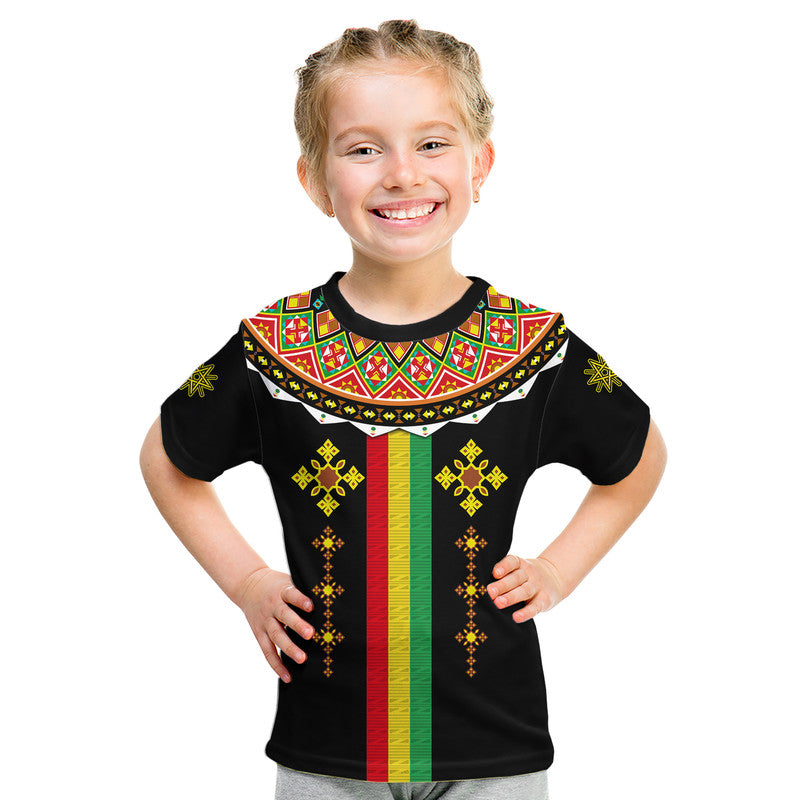 Custom Ethiopia Cross T Shirt Geometric Ethnic