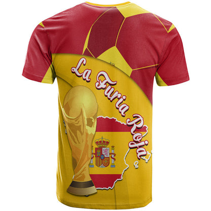 Spain Football Champions T Shirt Spain Flag With Soccer Ball