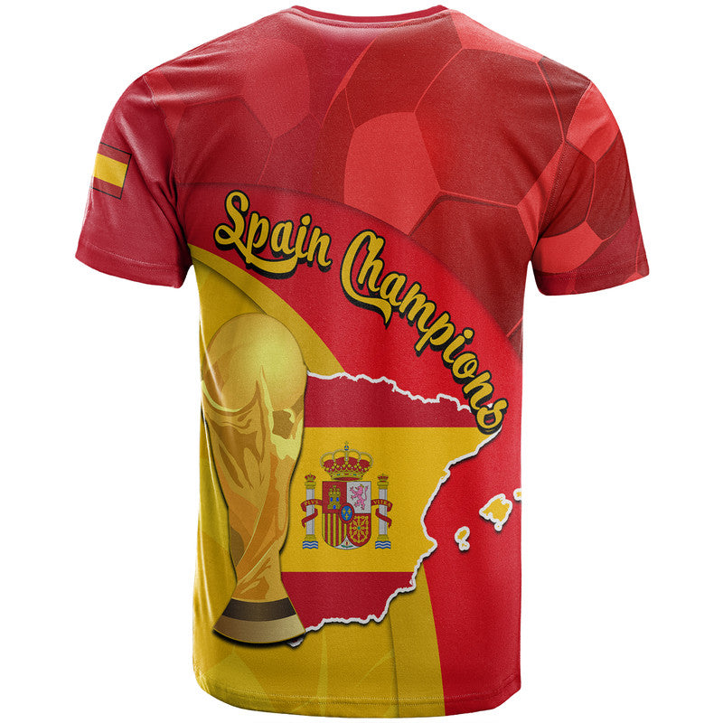 Spain Football Champions T Shirt Spain Coat Of Arms And Trophy
