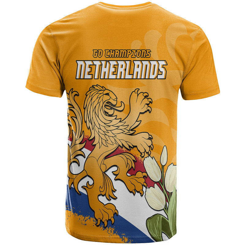 Netherlands Football Flag Mix Tulip Flower T Shirt