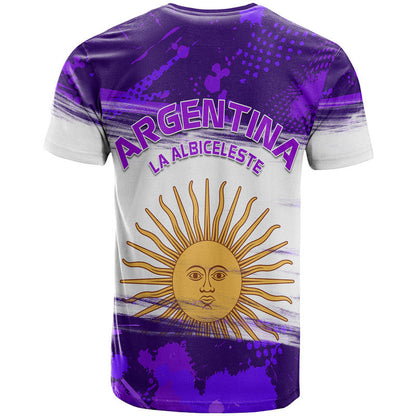 Argentina Sol de Mayo La Albiceleste Flag Style T Shirt Purple