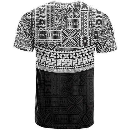 Fiji Tribal Black T Shirt Polynesian Chest White Style