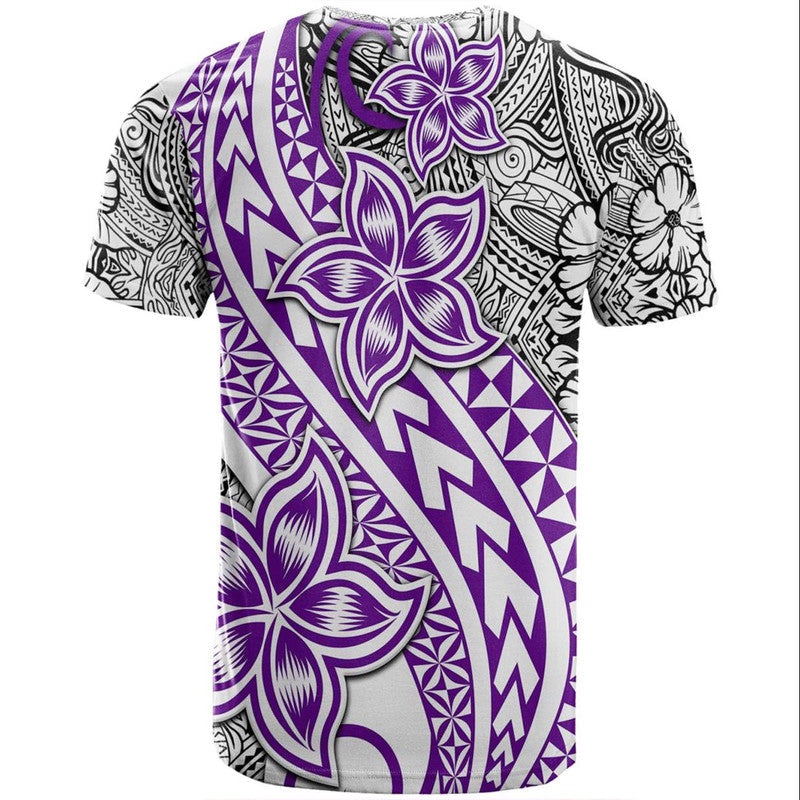 Traditional Polynesian Tribal Tattoo Retro T Shirt Purple
