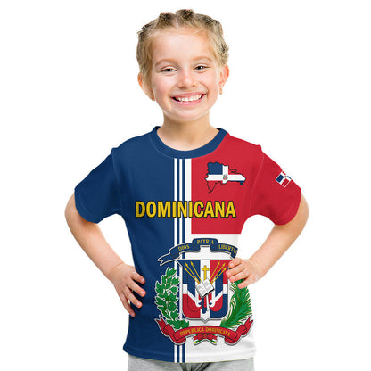 Custom Dominican Republic T Shirt Coat Of Arms And Flag Map