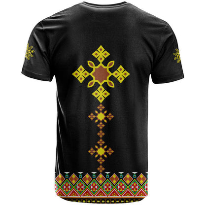 Ethiopia Cross T Shirt Geometric Ethnic