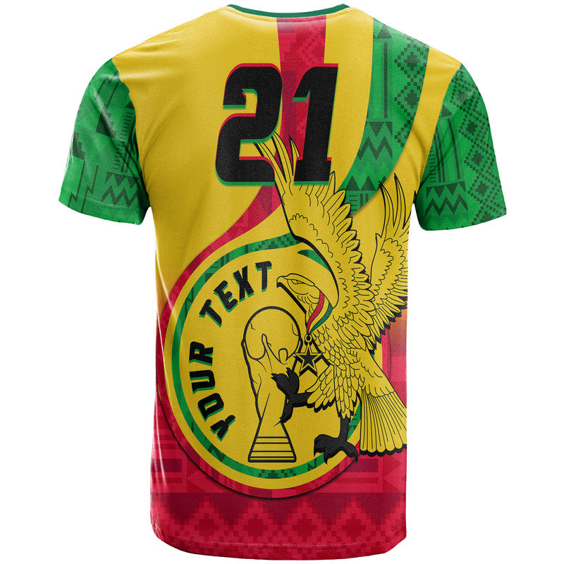 Custom Ghana Football Black Star and Golden Tawny Eagles T Shirt