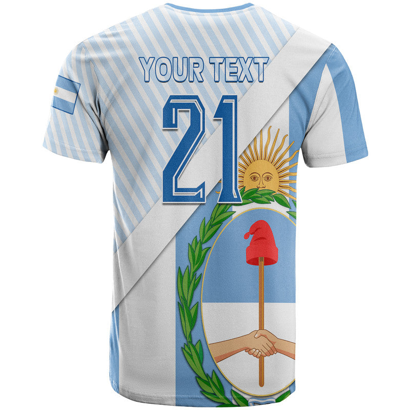 Custom Argentina Champions World Cup 2022 T Shirt La Albiceleste Sol de Mayo