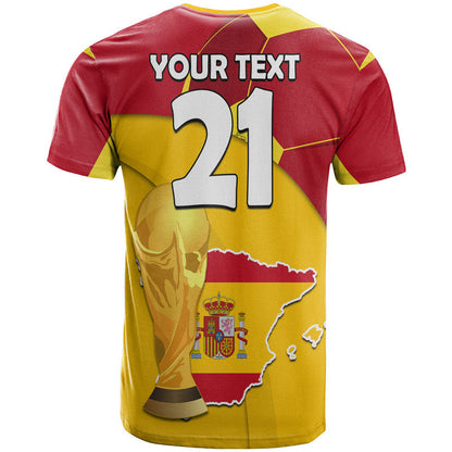 Custom Spain Football Champions T Shirt Spain Flag With Soccer Ball