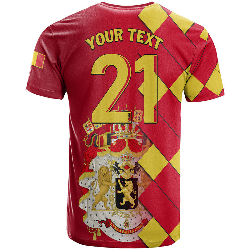 Custom Belgium Football Champions Great Coat of Arms T Shirt